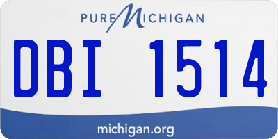 MI license plate DBI1514