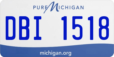 MI license plate DBI1518