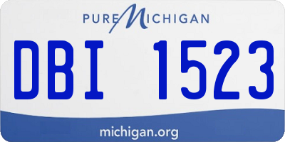 MI license plate DBI1523