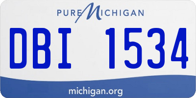 MI license plate DBI1534
