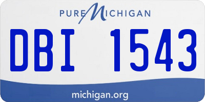 MI license plate DBI1543