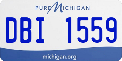 MI license plate DBI1559