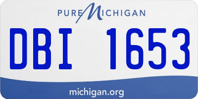 MI license plate DBI1653