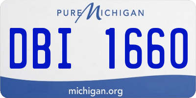 MI license plate DBI1660