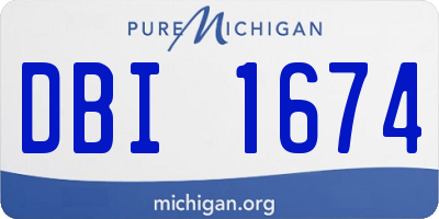 MI license plate DBI1674