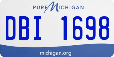 MI license plate DBI1698
