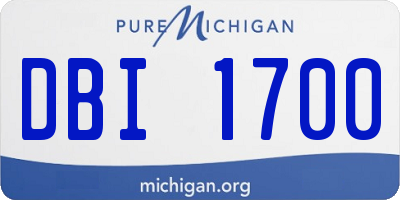 MI license plate DBI1700