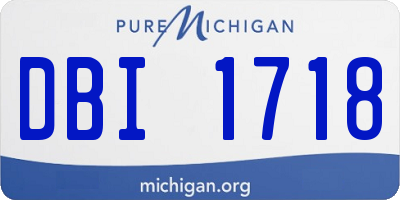 MI license plate DBI1718
