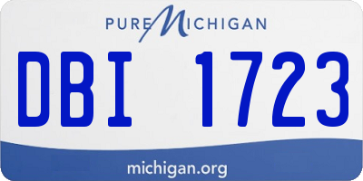 MI license plate DBI1723