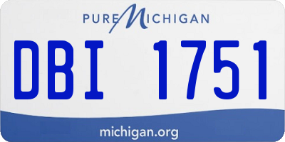 MI license plate DBI1751