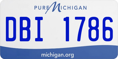 MI license plate DBI1786