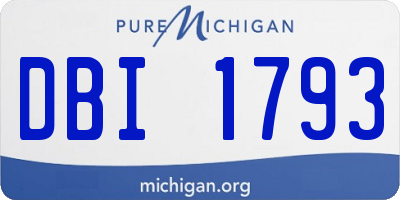 MI license plate DBI1793