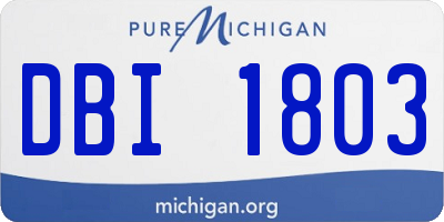 MI license plate DBI1803