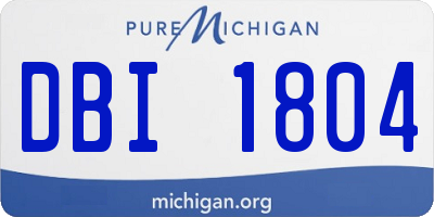 MI license plate DBI1804