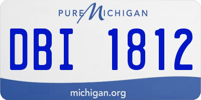 MI license plate DBI1812
