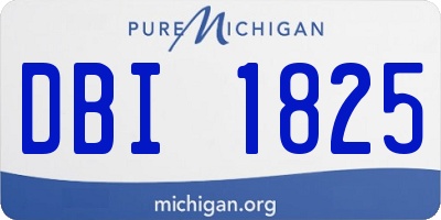 MI license plate DBI1825
