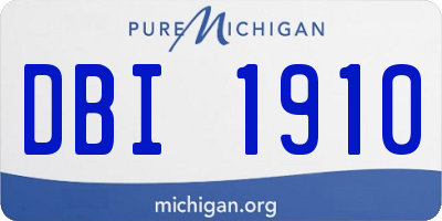 MI license plate DBI1910