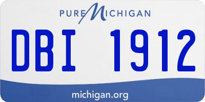 MI license plate DBI1912