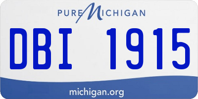 MI license plate DBI1915