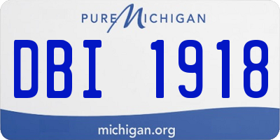 MI license plate DBI1918