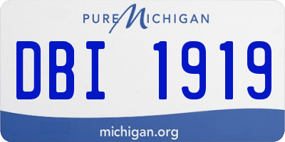 MI license plate DBI1919