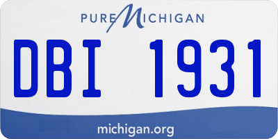 MI license plate DBI1931