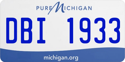 MI license plate DBI1933