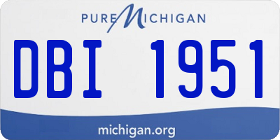 MI license plate DBI1951