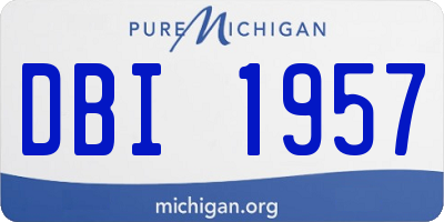 MI license plate DBI1957
