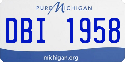 MI license plate DBI1958