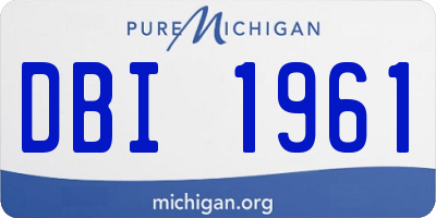 MI license plate DBI1961
