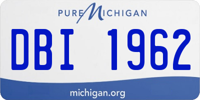 MI license plate DBI1962
