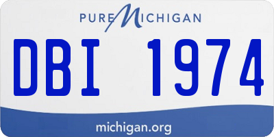 MI license plate DBI1974