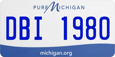 MI license plate DBI1980