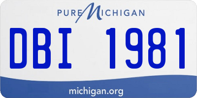 MI license plate DBI1981