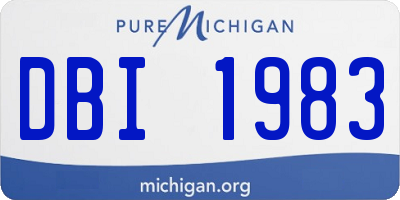 MI license plate DBI1983