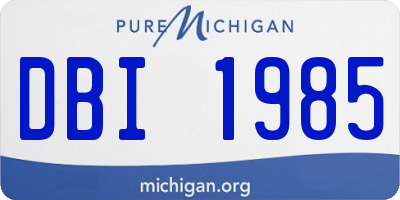 MI license plate DBI1985