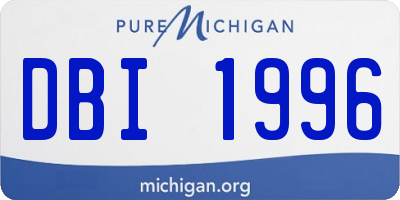 MI license plate DBI1996