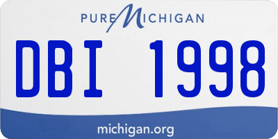 MI license plate DBI1998