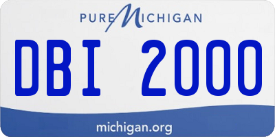 MI license plate DBI2000