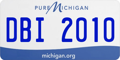 MI license plate DBI2010