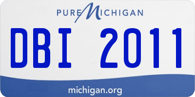 MI license plate DBI2011