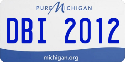 MI license plate DBI2012