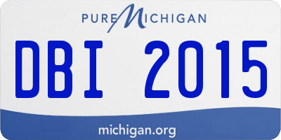 MI license plate DBI2015