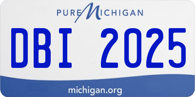 MI license plate DBI2025