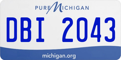 MI license plate DBI2043