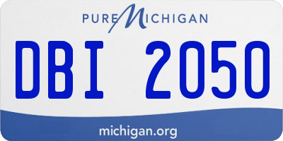 MI license plate DBI2050