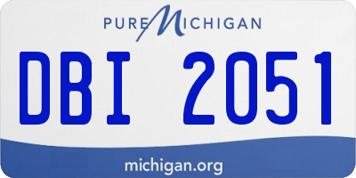 MI license plate DBI2051