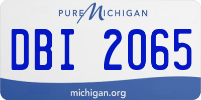 MI license plate DBI2065