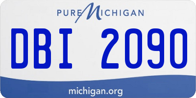 MI license plate DBI2090